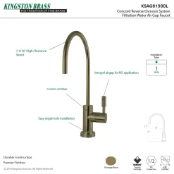 Kingston Brass Concord Reverse Osmosis System Filtration Water Air Gap Faucet