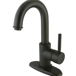 Kingston Brass Concord Single Handle 4" Centerset Lavatory Faucet with Push-Up and Optional Deck Plate in Oil Rubbed Bronze