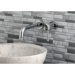 Kingston Brass Concord Single Lever Handle Wall Mount Bathroom Faucet