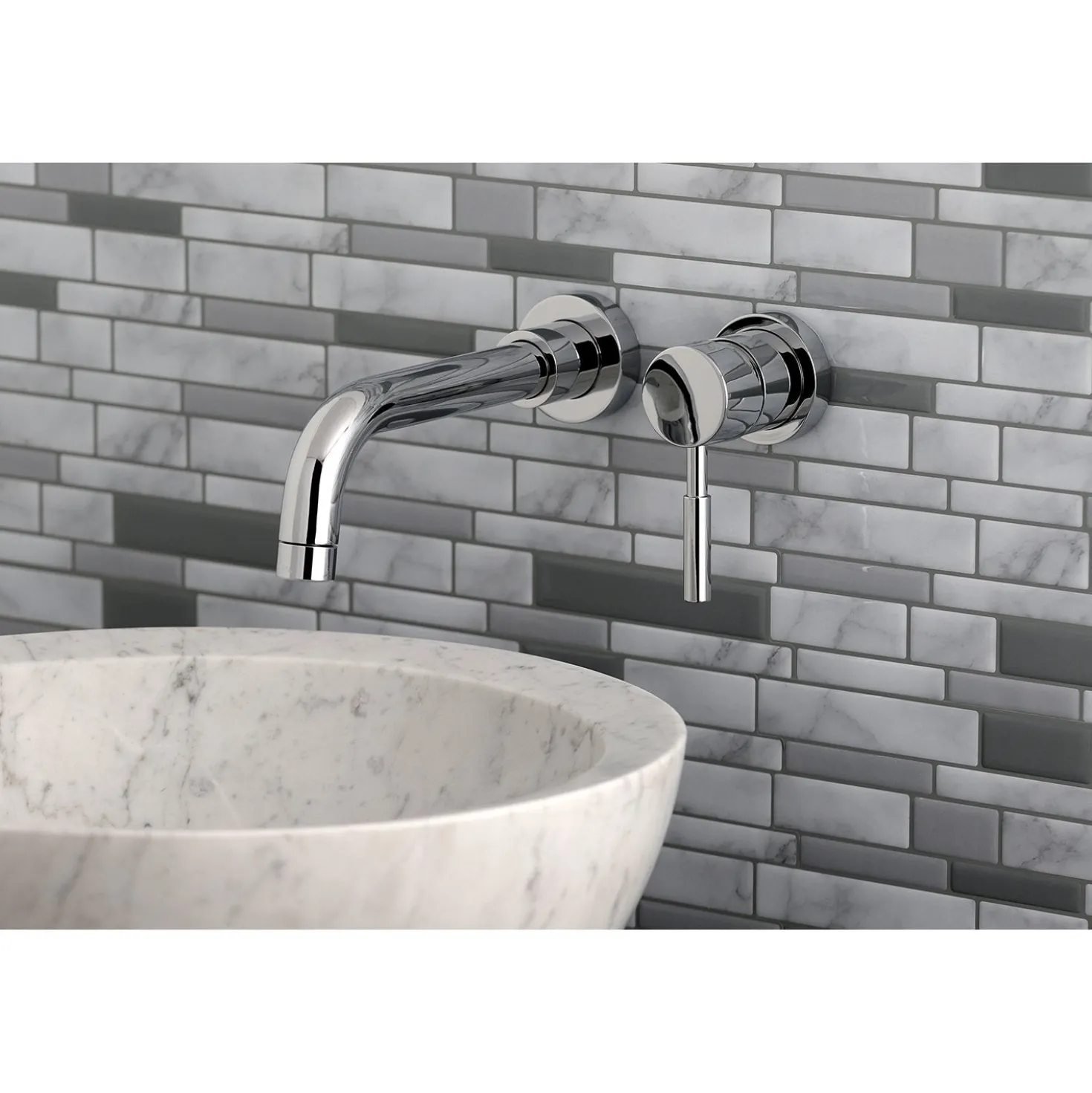 Kingston Brass Concord Single Lever Handle Wall Mount Bathroom Faucet