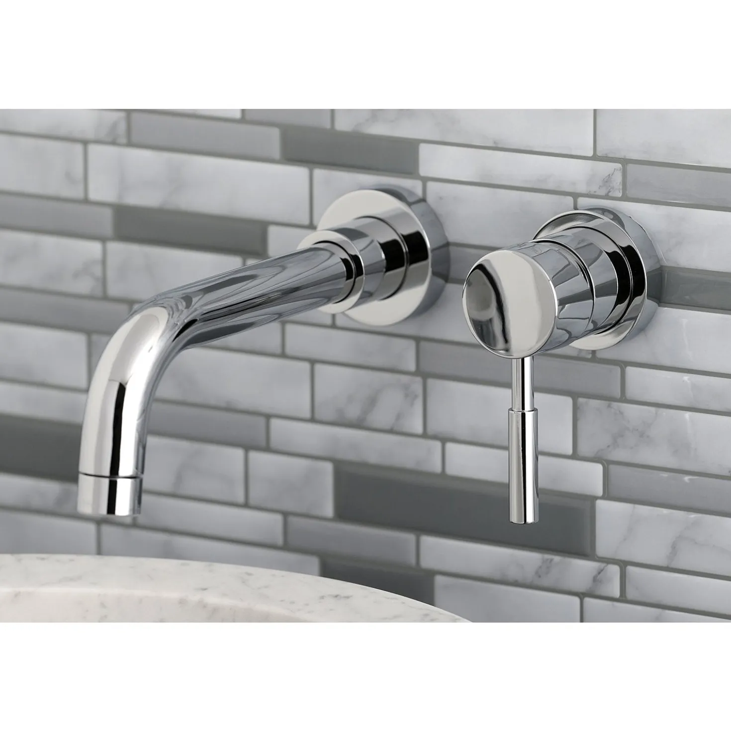 Kingston Brass Concord Single Lever Handle Wall Mount Bathroom Faucet