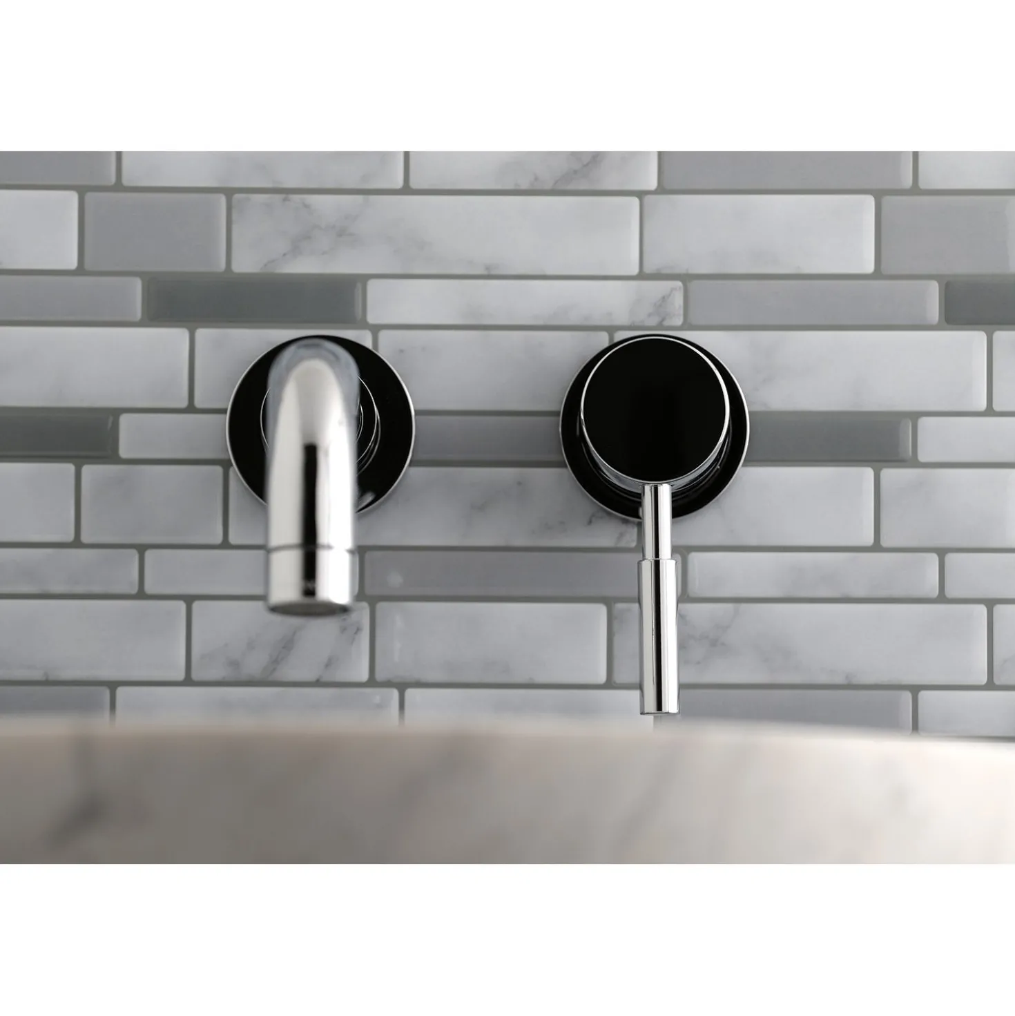 Kingston Brass Concord Single Lever Handle Wall Mount Bathroom Faucet