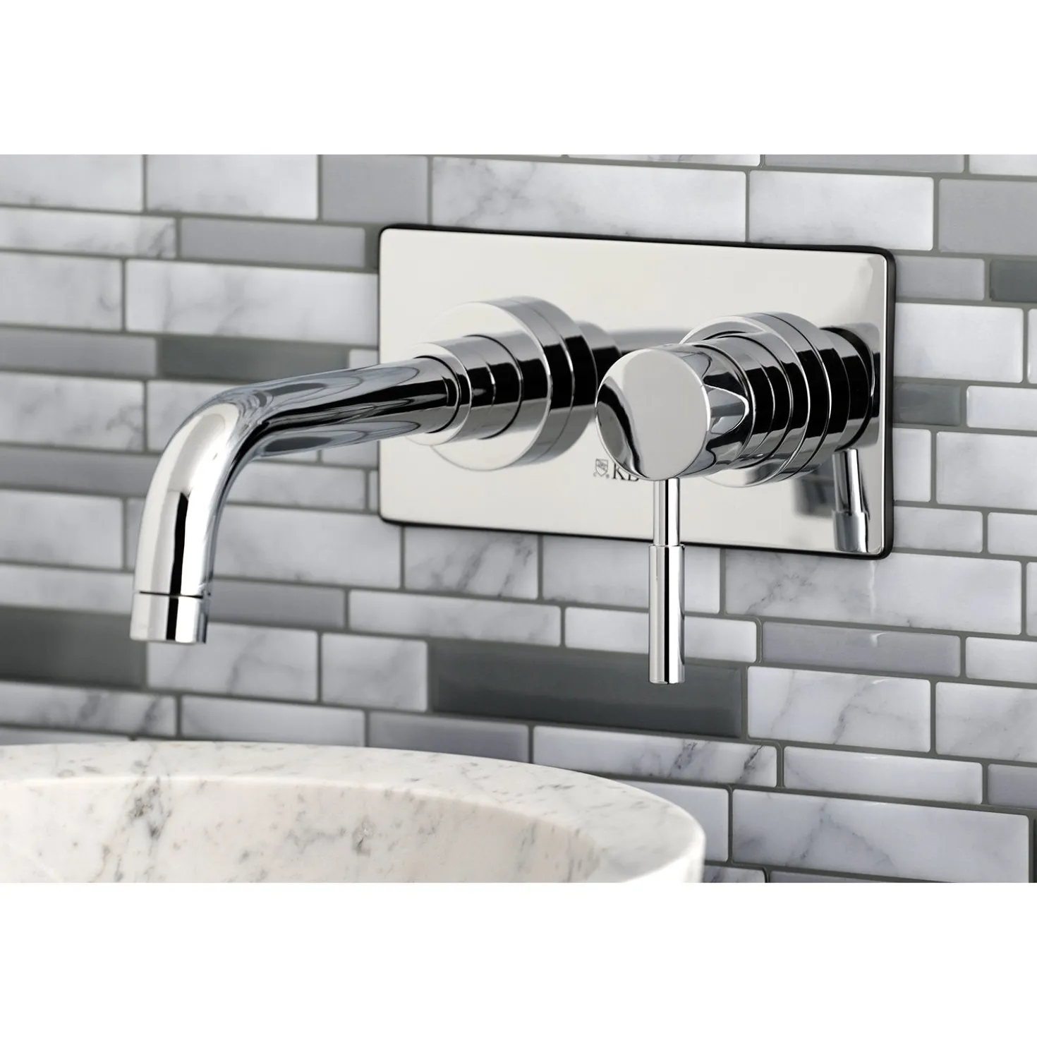 Kingston Brass Concord Single Lever Handle Wall Mount Bathroom Faucet