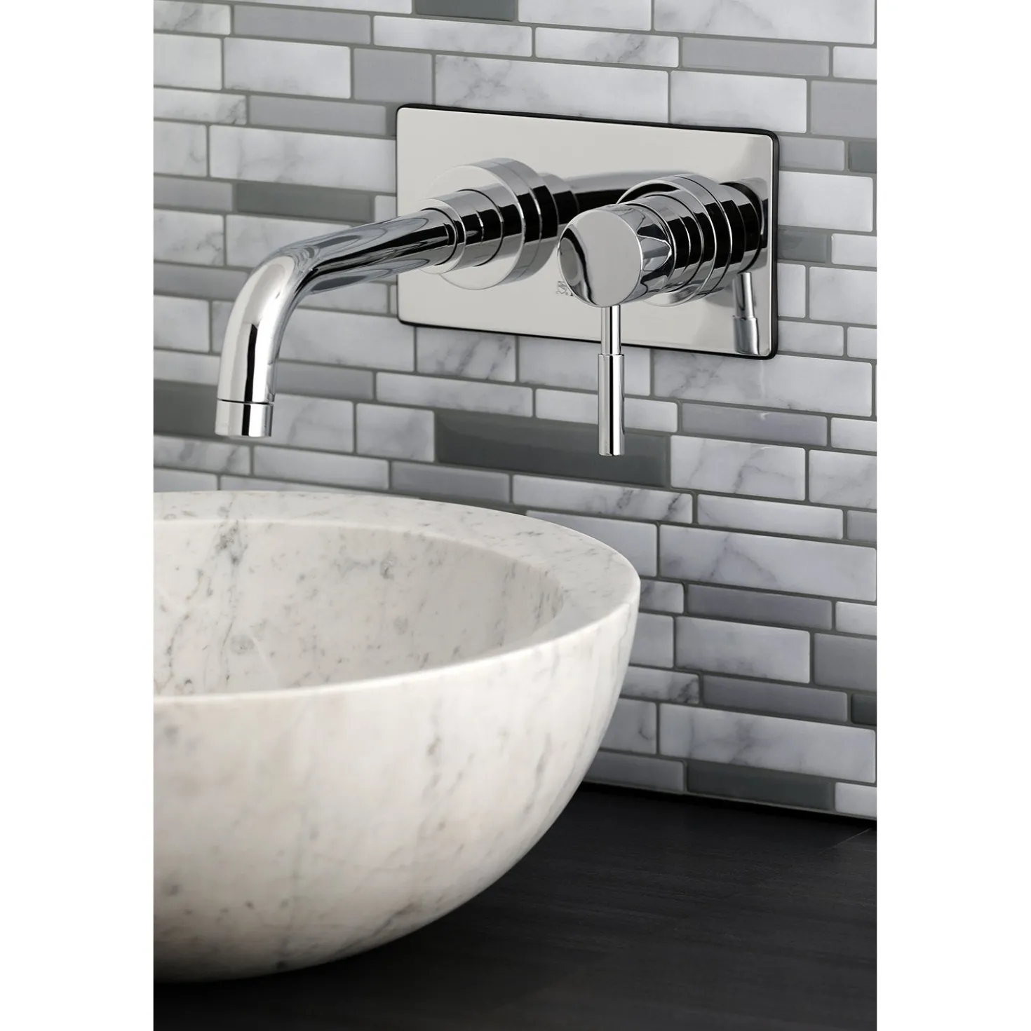Kingston Brass Concord Single Lever Handle Wall Mount Bathroom Faucet
