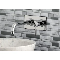Kingston Brass Concord Single Lever Handle Wall Mount Bathroom Faucet