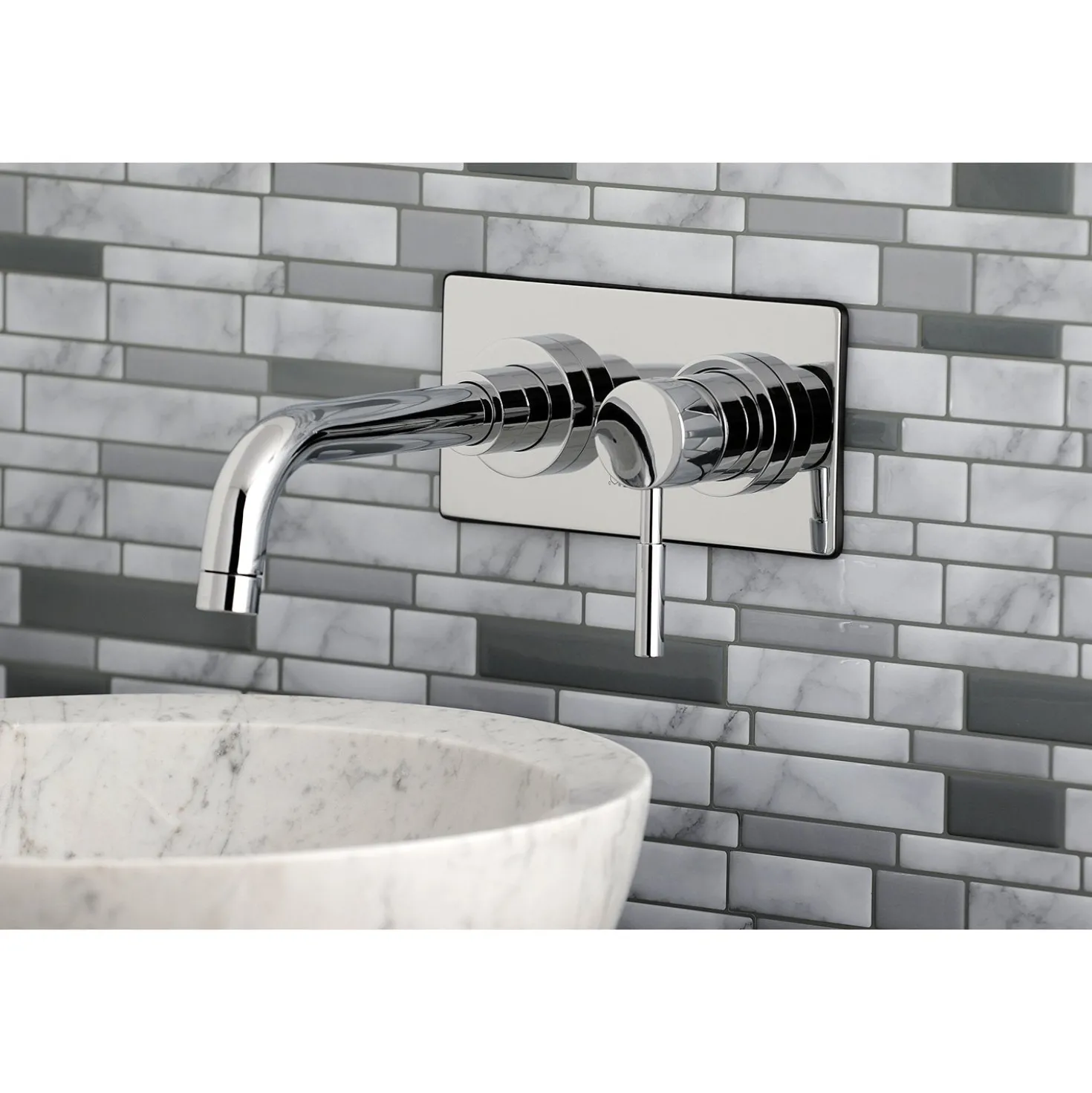 Kingston Brass Concord Single Lever Handle Wall Mount Bathroom Faucet