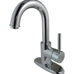 Kingston Brass Concord Single Handle 4" Centerset Lavatory Faucet with Push-Up and Optional Deck Plate