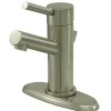 Kingston Brass Concord Single Handle 4" Centerset Lavatory Faucet with Brass Pop-up and Optional Deck Plate in Satin Nickel