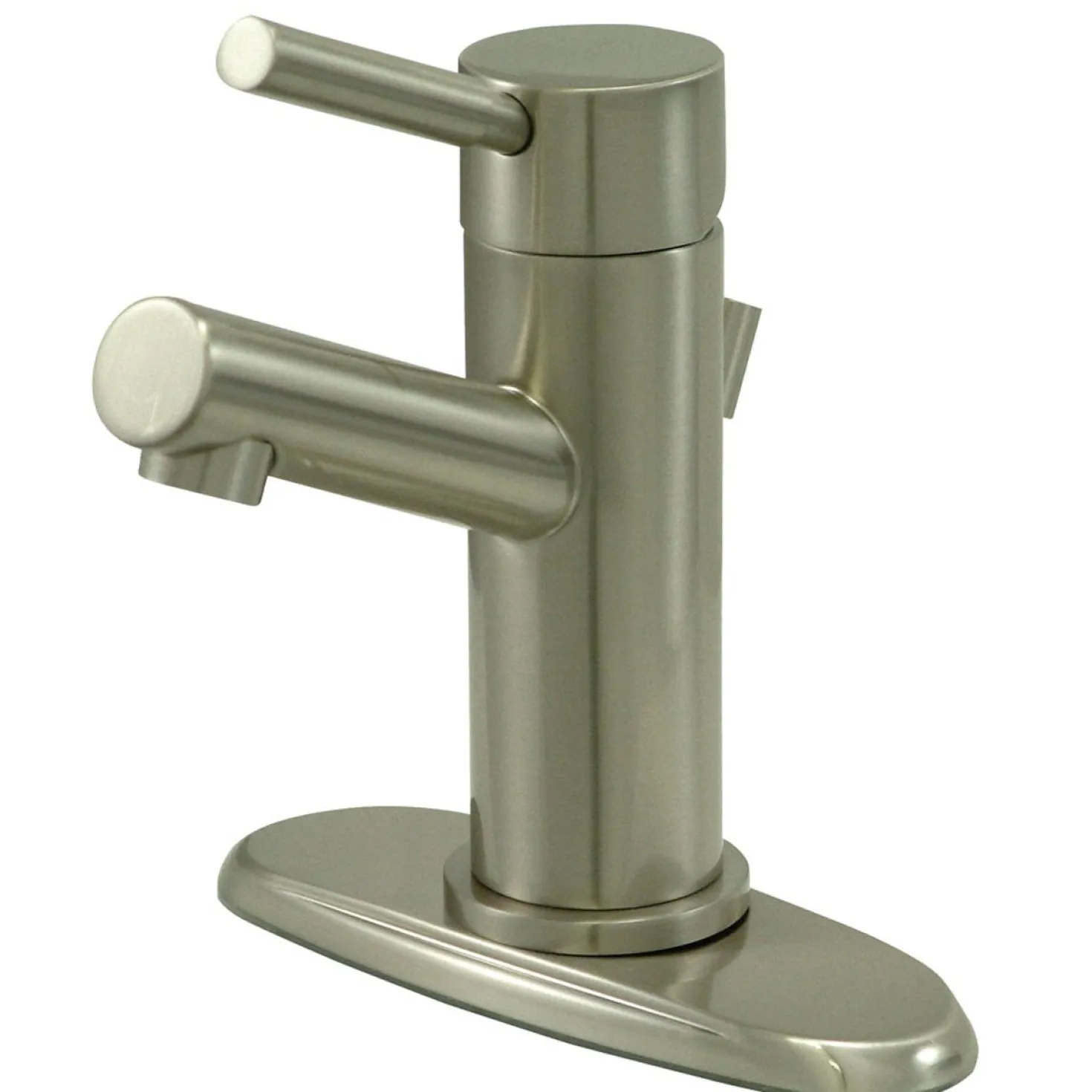 Kingston Brass Concord Single Handle 4" Centerset Lavatory Faucet with Brass Pop-up and Optional Deck Plate in Satin Nickel