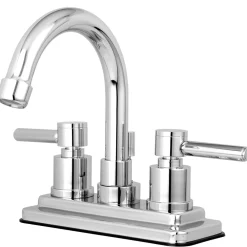 Kingston Brass Concord Three Hole Two Handle 4" Centerset Lavatory Faucet with Brass Pop-up