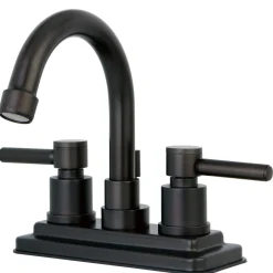 Kingston Brass Concord Three Hole Two Handle 4" Centerset Lavatory Faucet with Brass Pop-up