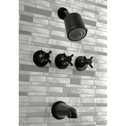 Kingston Brass Concord Three Handles Tub and Shower Faucet
