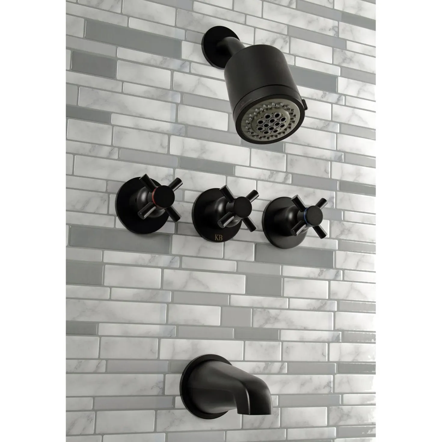 Kingston Brass Concord Three Handles Tub and Shower Faucet