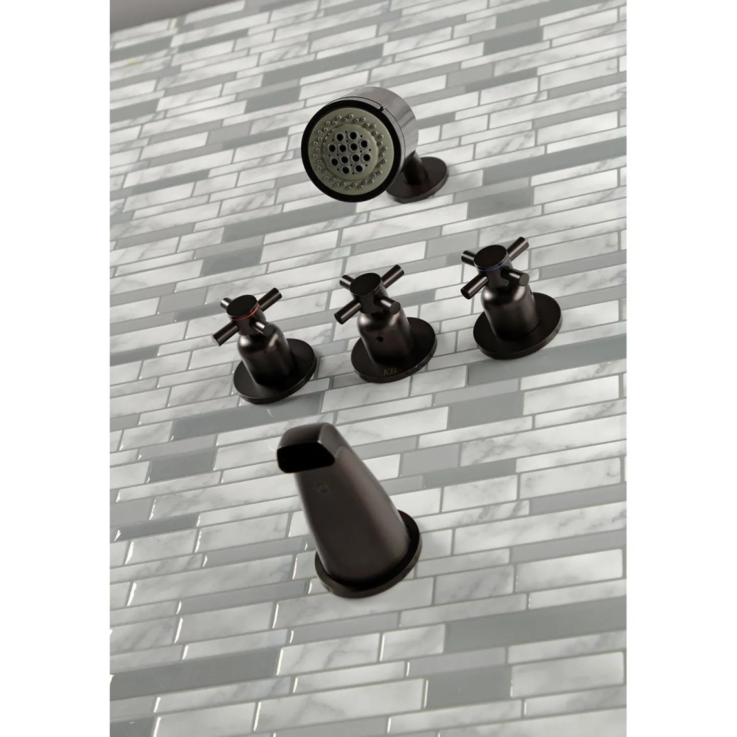 Kingston Brass Concord Three Handles Tub and Shower Faucet