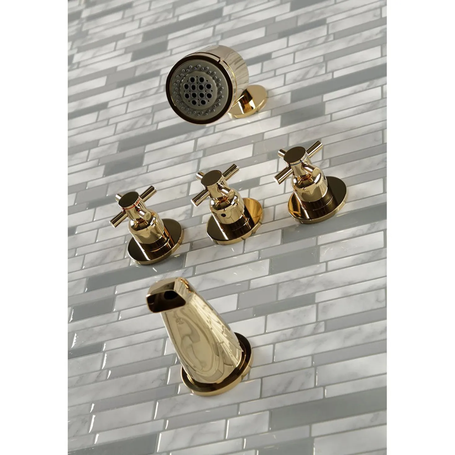 Kingston Brass Concord Three Handles Tub and Shower Faucet