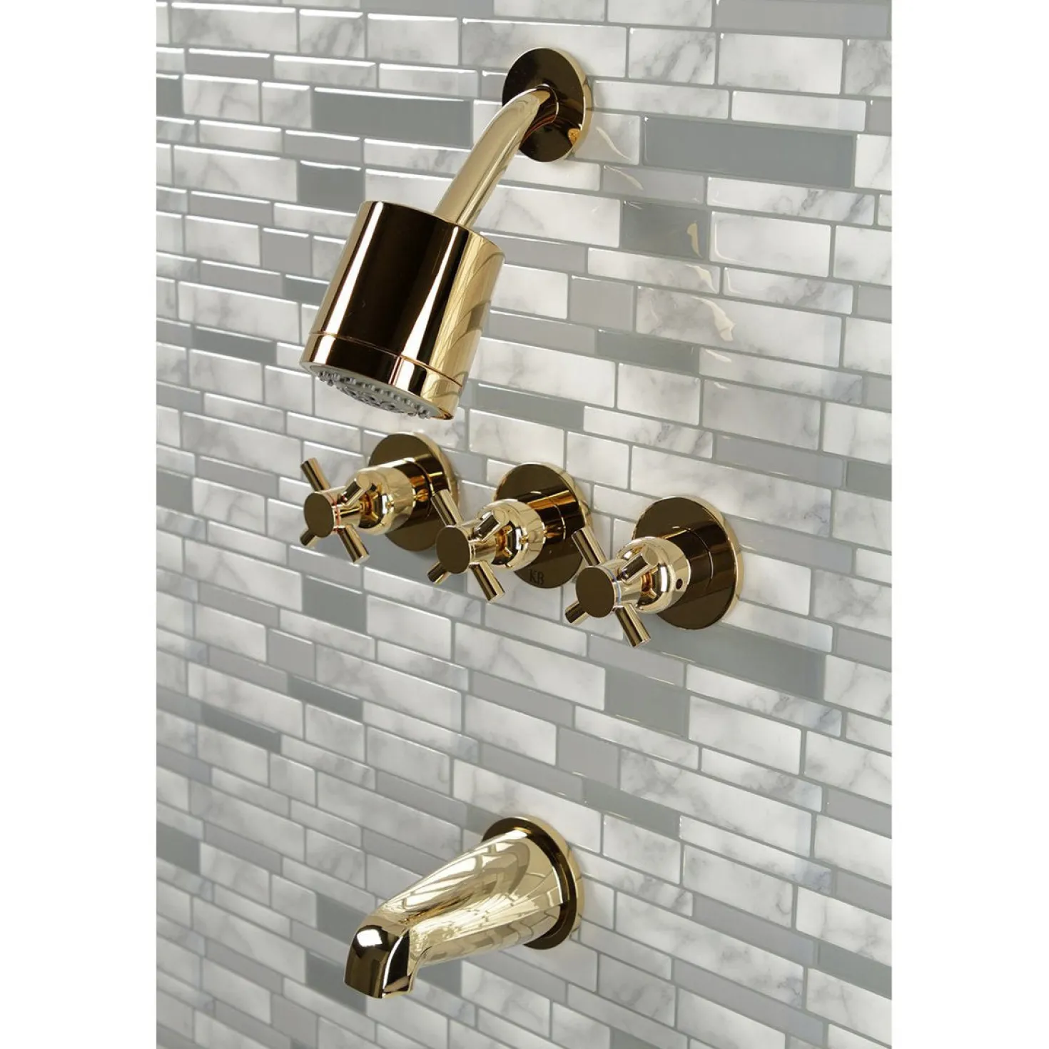 Kingston Brass Concord Three Handles Tub and Shower Faucet