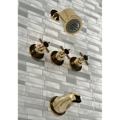 Kingston Brass Concord Three Handles Tub and Shower Faucet