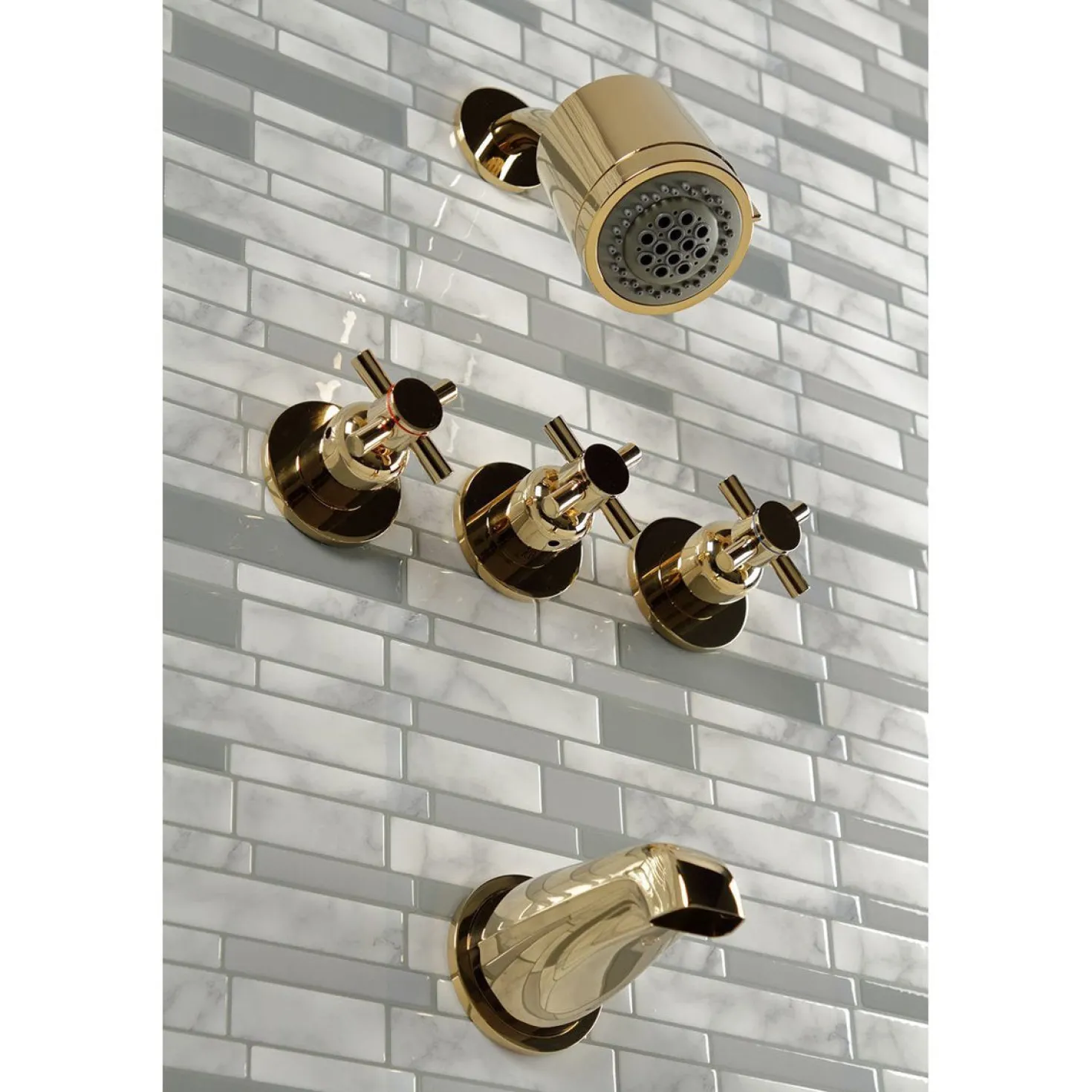 Kingston Brass Concord Three Handles Tub and Shower Faucet