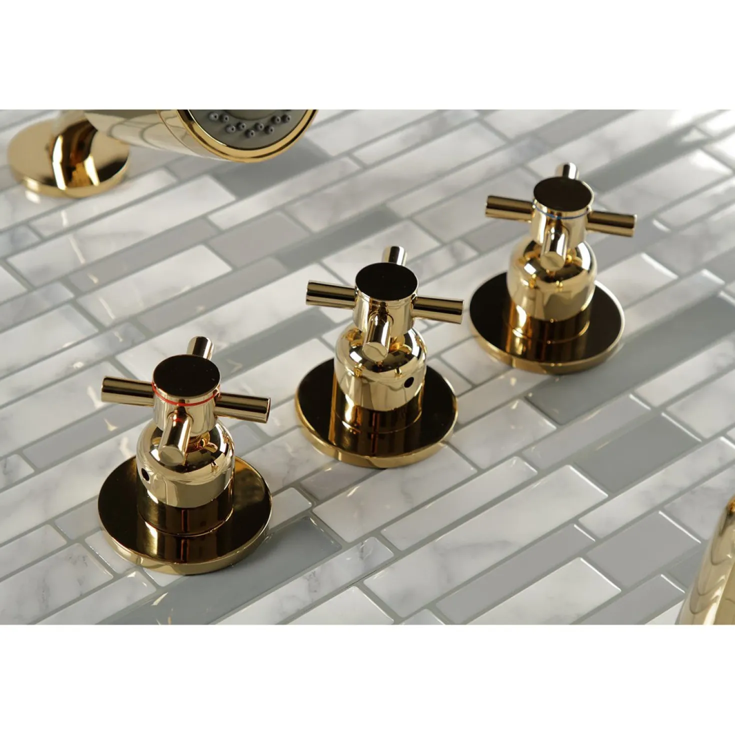Kingston Brass Concord Three Handles Tub and Shower Faucet