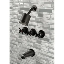 Kingston Brass Concord Three Handles Tub and Shower Faucet