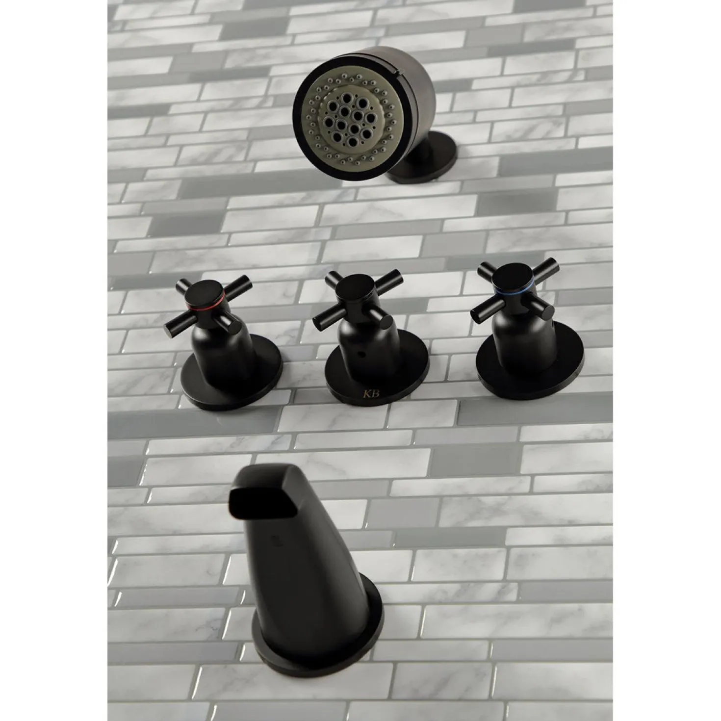 Kingston Brass Concord Three Handles Tub and Shower Faucet