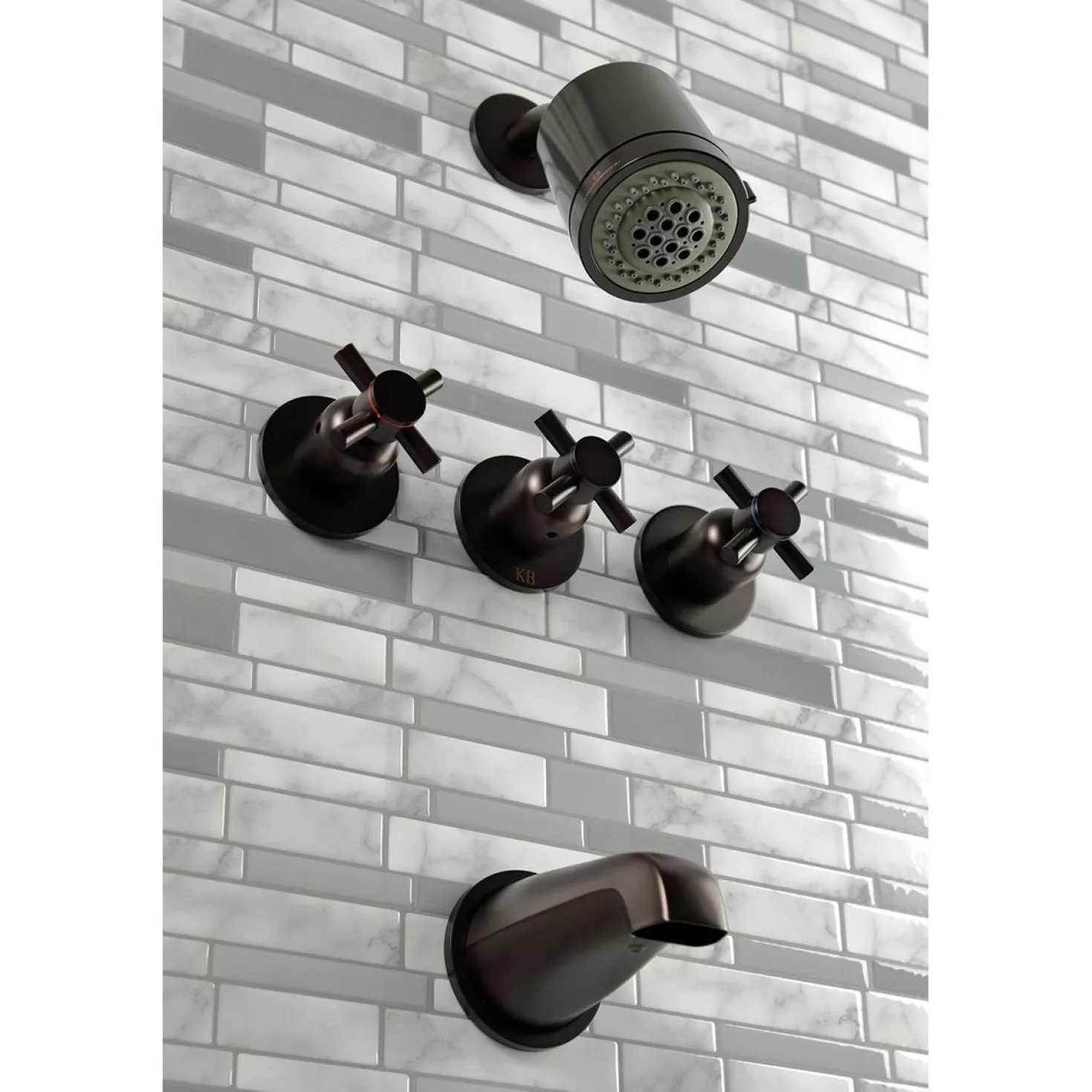 Kingston Brass Concord Three Handles Tub and Shower Faucet