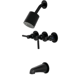 Kingston Brass Concord Three-Handle Tub and Shower Faucet