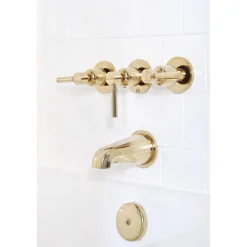 Kingston Brass Concord Three-Handle Tub and Shower Faucet