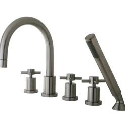 Kingston Brass Concord Three Handle Roman Tub Filler with Hand Shower