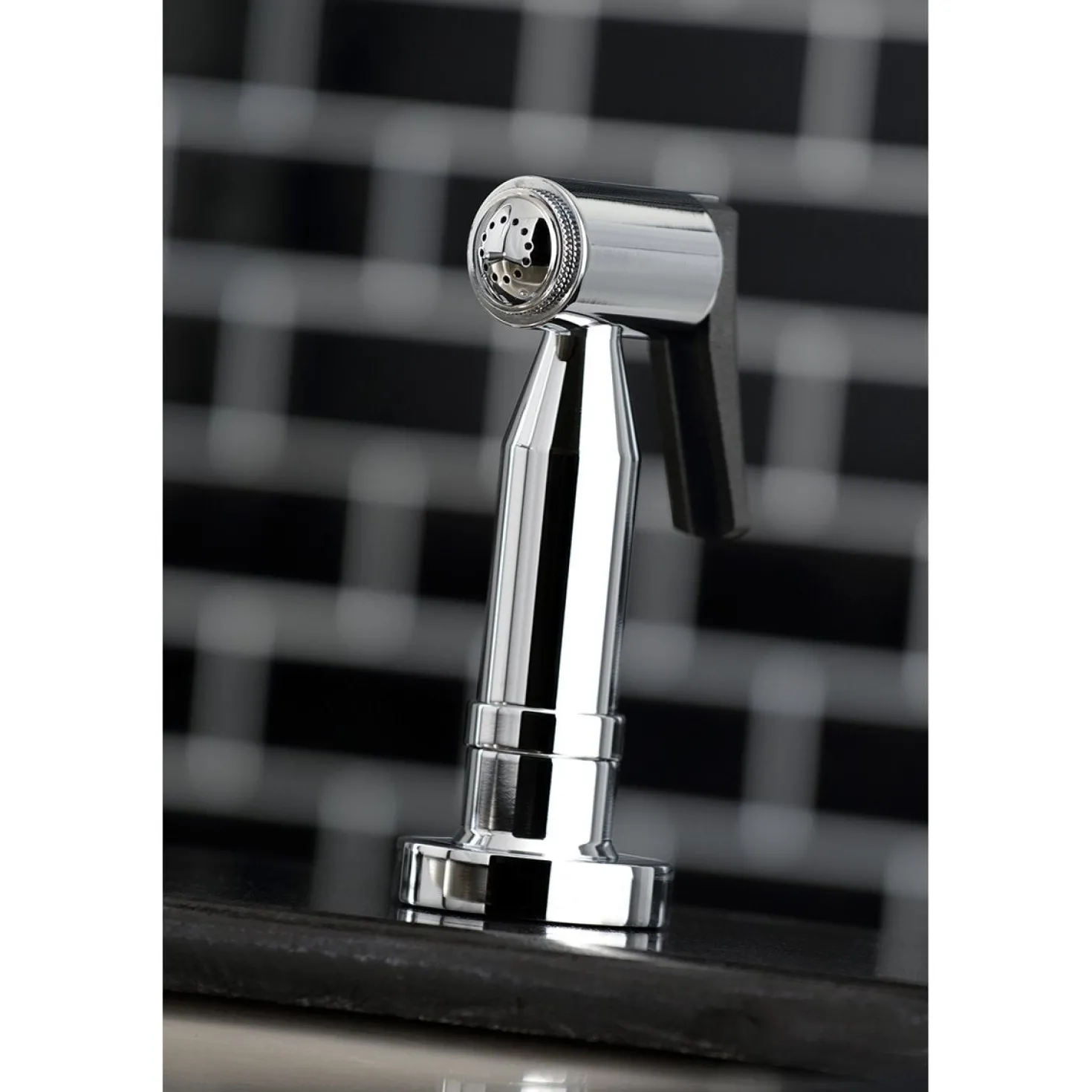 Kingston Brass Concord Two-Handle Bridge Kitchen Faucet with Brass Side Sprayer