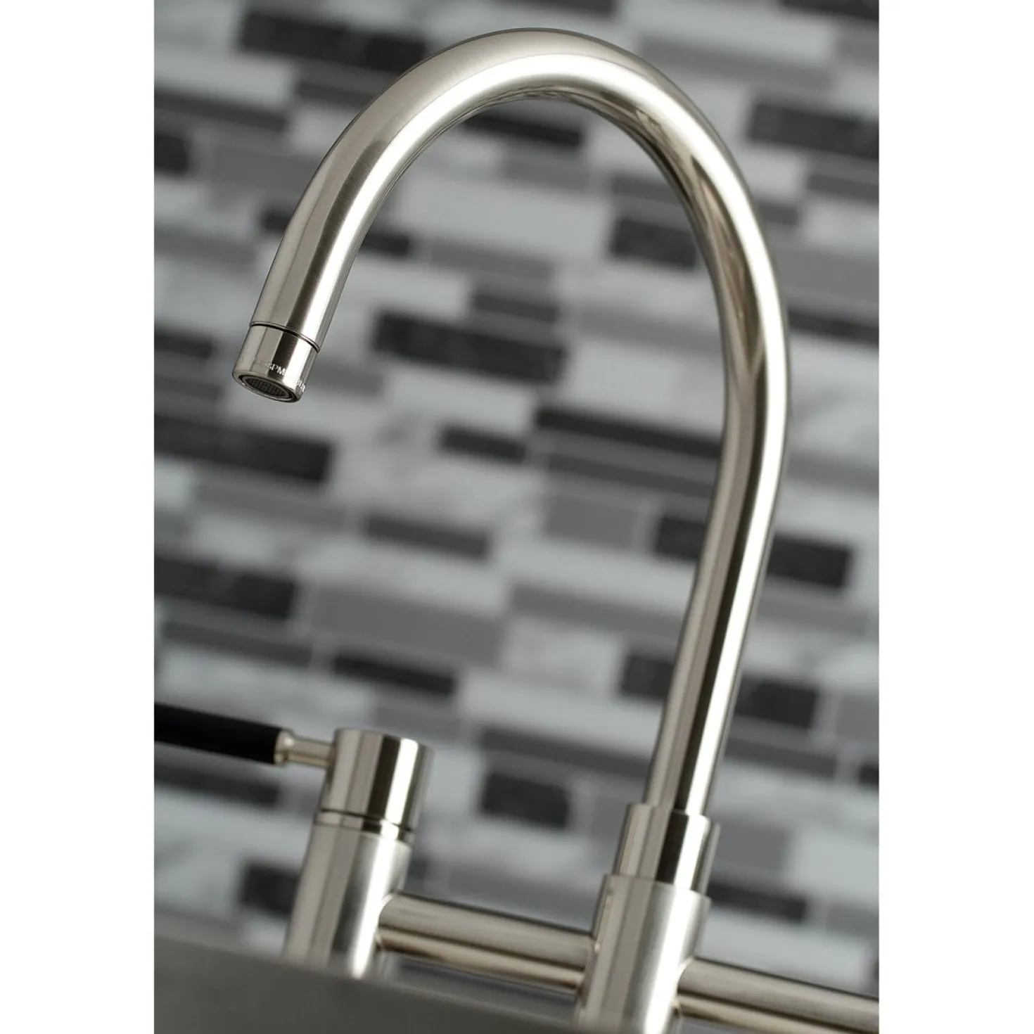 Kingston Brass Concord Two-Handle Bridge Kitchen Faucet with Brass Side Sprayer