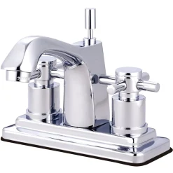 Kingston Brass Concord Two Handle Three Hole 4" Centerset Lavatory Faucet with Brass Pop-up