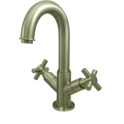 Kingston Brass Concord Two Handle 4" Centerset Lavatory Faucet with Push-Up and Optional Deck Plate