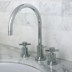 Kingston Brass Concord Two Handle Widespread Lavatory Faucet with Brass Pop-up