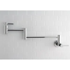 Kingston Brass Concord Wall Mount Single Hole Pot Filler Kitchen Faucet