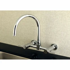 Kingston Brass Concord Wall Mount 8-Inch Centerset Kitchen Faucet