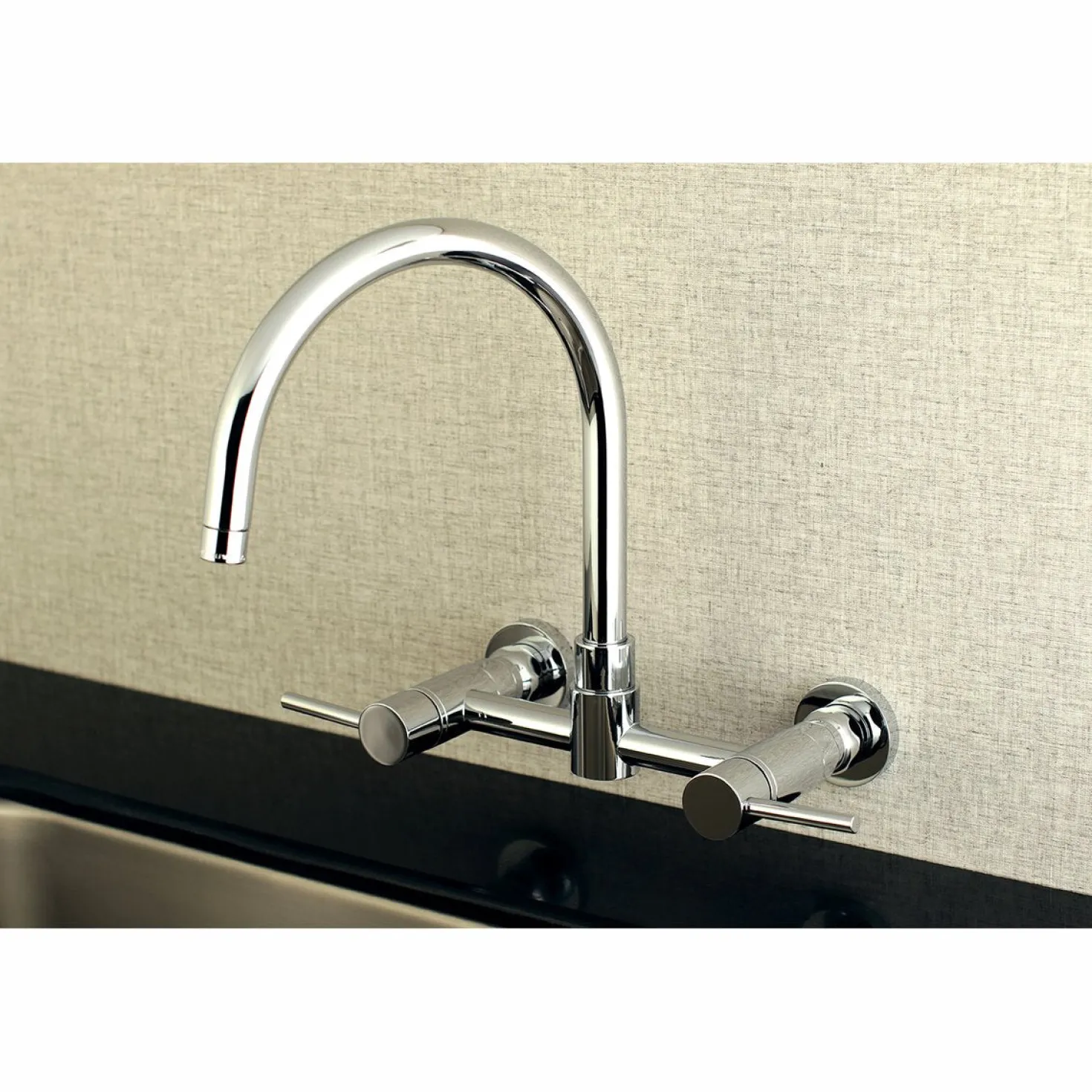 Kingston Brass Concord Wall Mount 8-Inch Centerset Kitchen Faucet