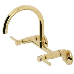 Kingston Brass Concord Wall Mount 2-Hole 8-Inch Adjustable Center Kitchen Faucet