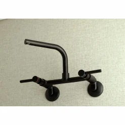 Kingston Brass Concord Wall Mount 8-Inch Adjustable Center Kitchen Faucet