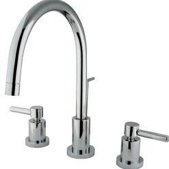Kingston Brass Concord Widespread Two Handle Lavatory Faucet with Brass Pop-up