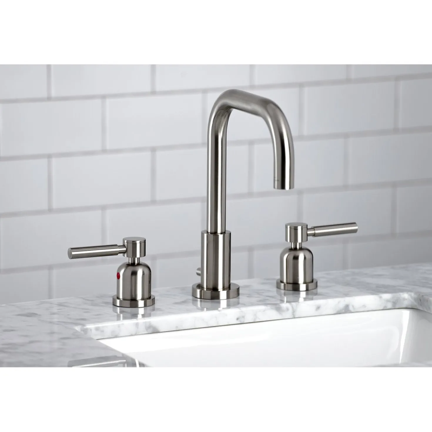 Kingston Brass Concord Widespread Bathroom Faucet with Brass Pop-Up