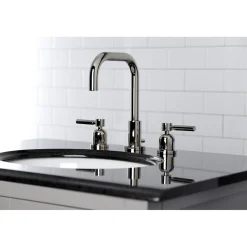 Kingston Brass Concord Widespread Bathroom Faucet with Brass Pop-Up