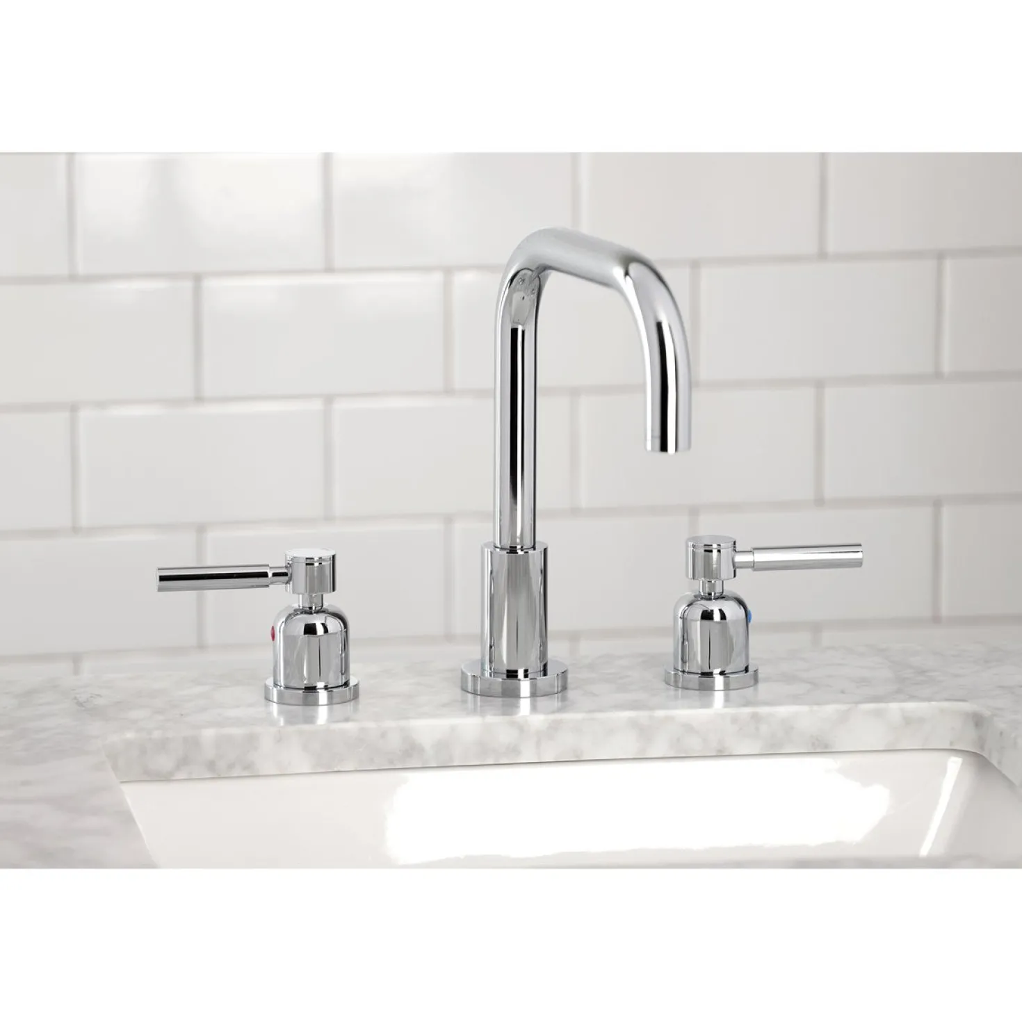 Kingston Brass Concord Widespread Bathroom Faucet with Brass Pop-Up