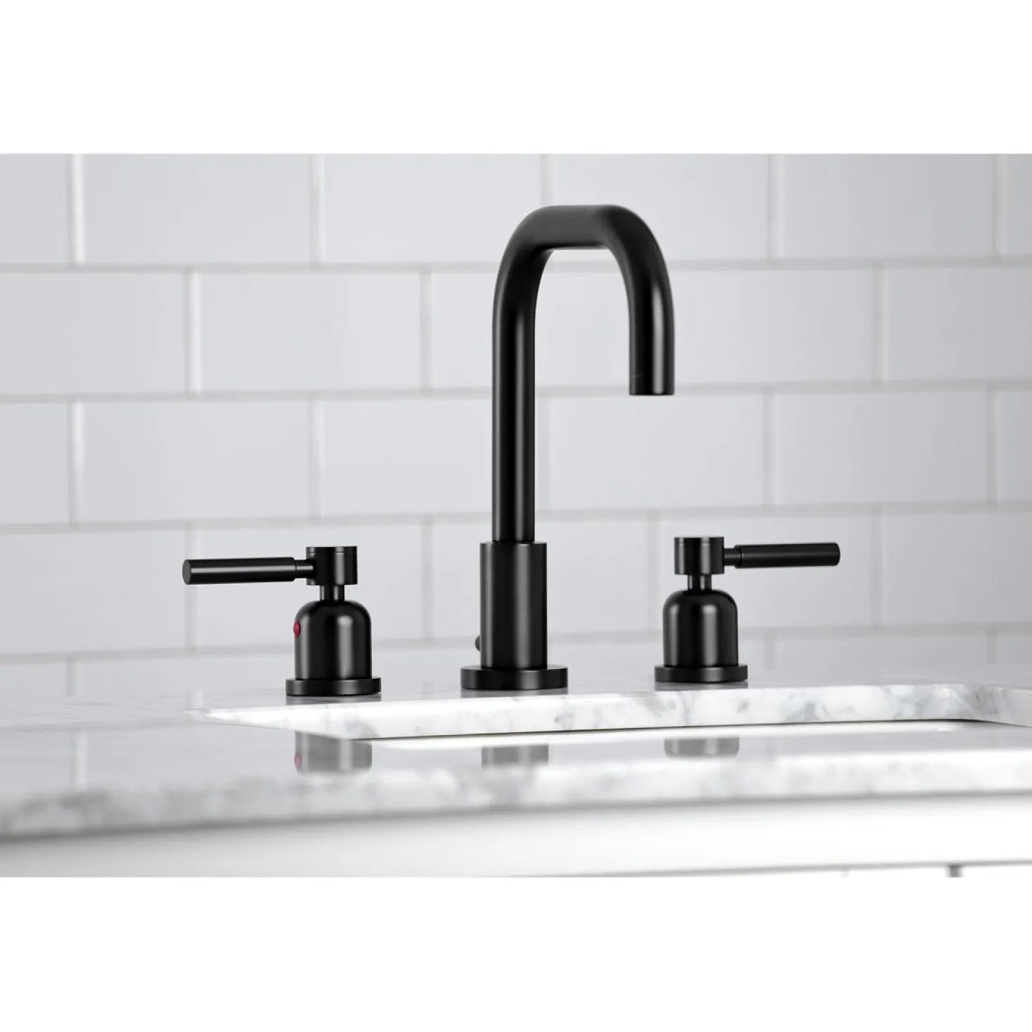 Kingston Brass Concord Widespread Bathroom Faucet with Brass Pop-Up