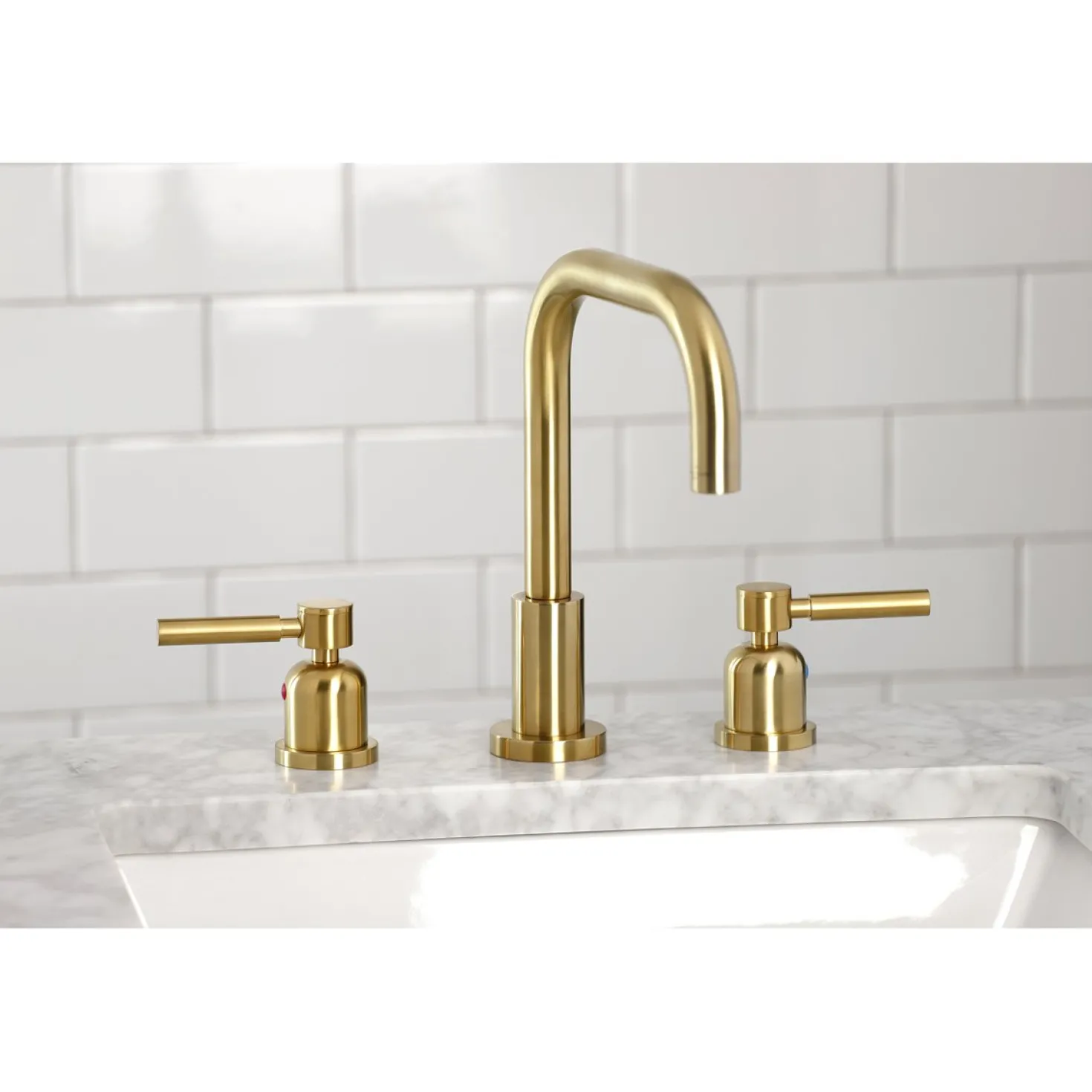 Kingston Brass Concord Widespread Bathroom Faucet with Brass Pop-Up