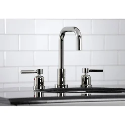 Kingston Brass Concord Widespread Bathroom Faucet with Brass Pop-Up