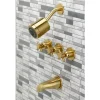 Kingston Brass Concord 7.13" x 10.56" Three-Handle Tub and Shower Faucet