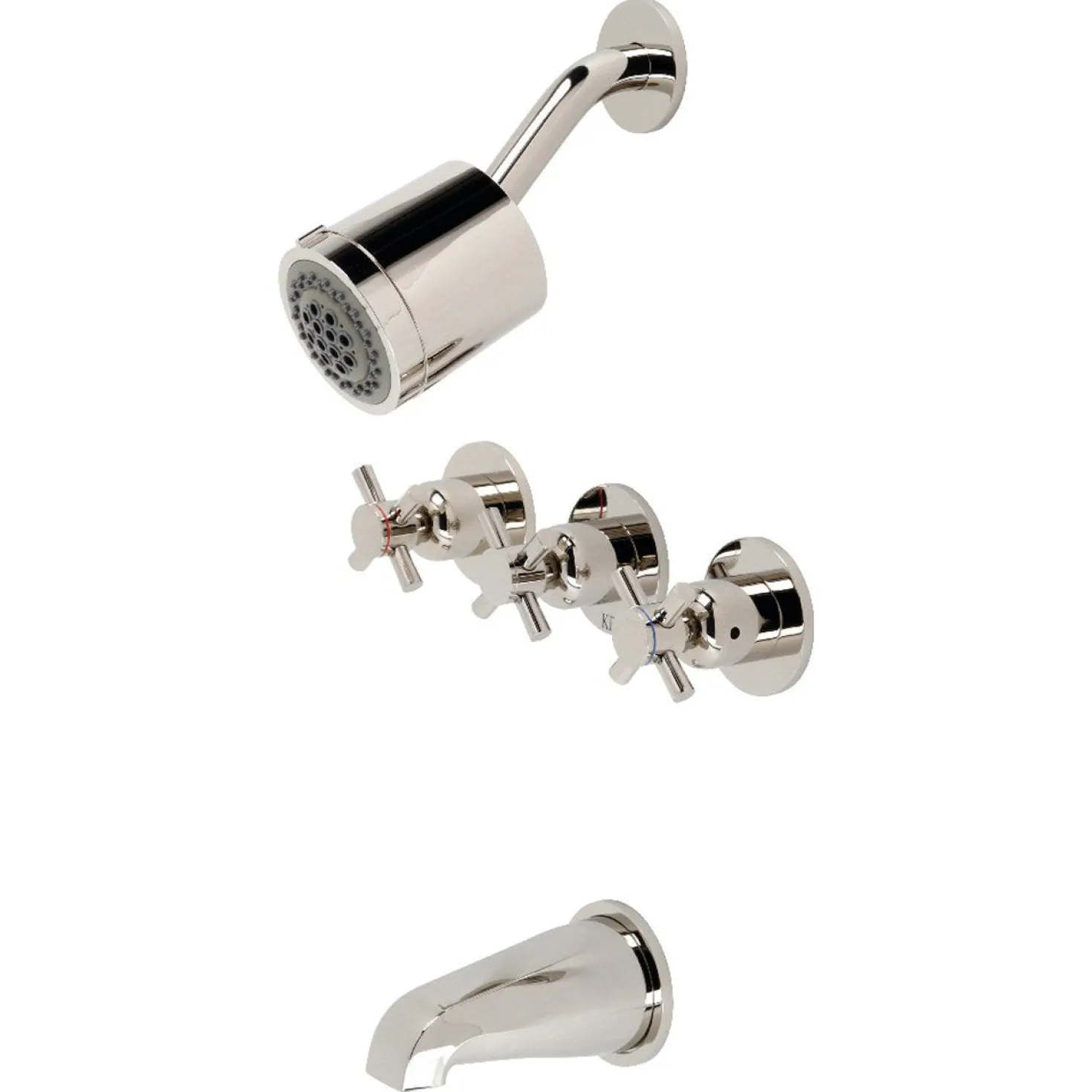 Kingston Brass Concord 7.13" x 10.56" Three-Handle Tub and Shower Faucet