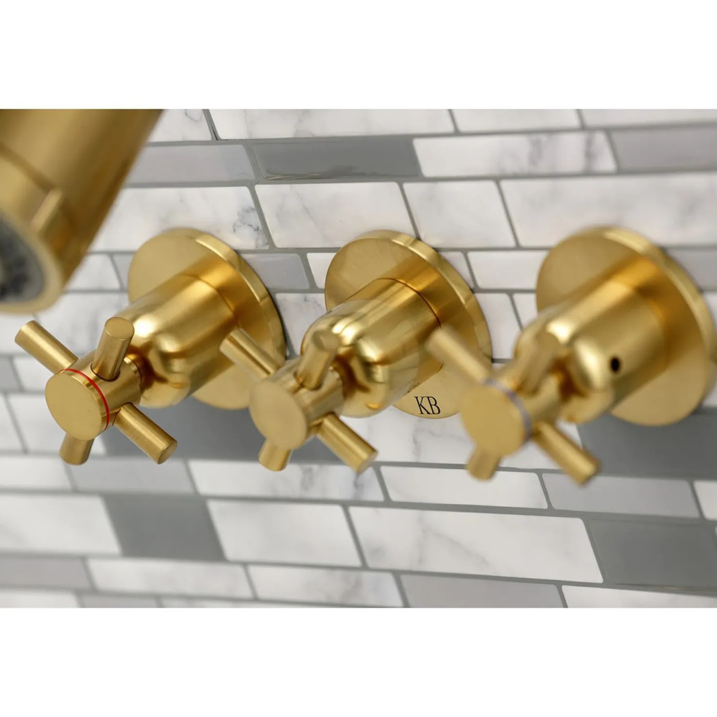 Kingston Brass Concord 7.13" x 10.56" Three-Handle Tub and Shower Faucet