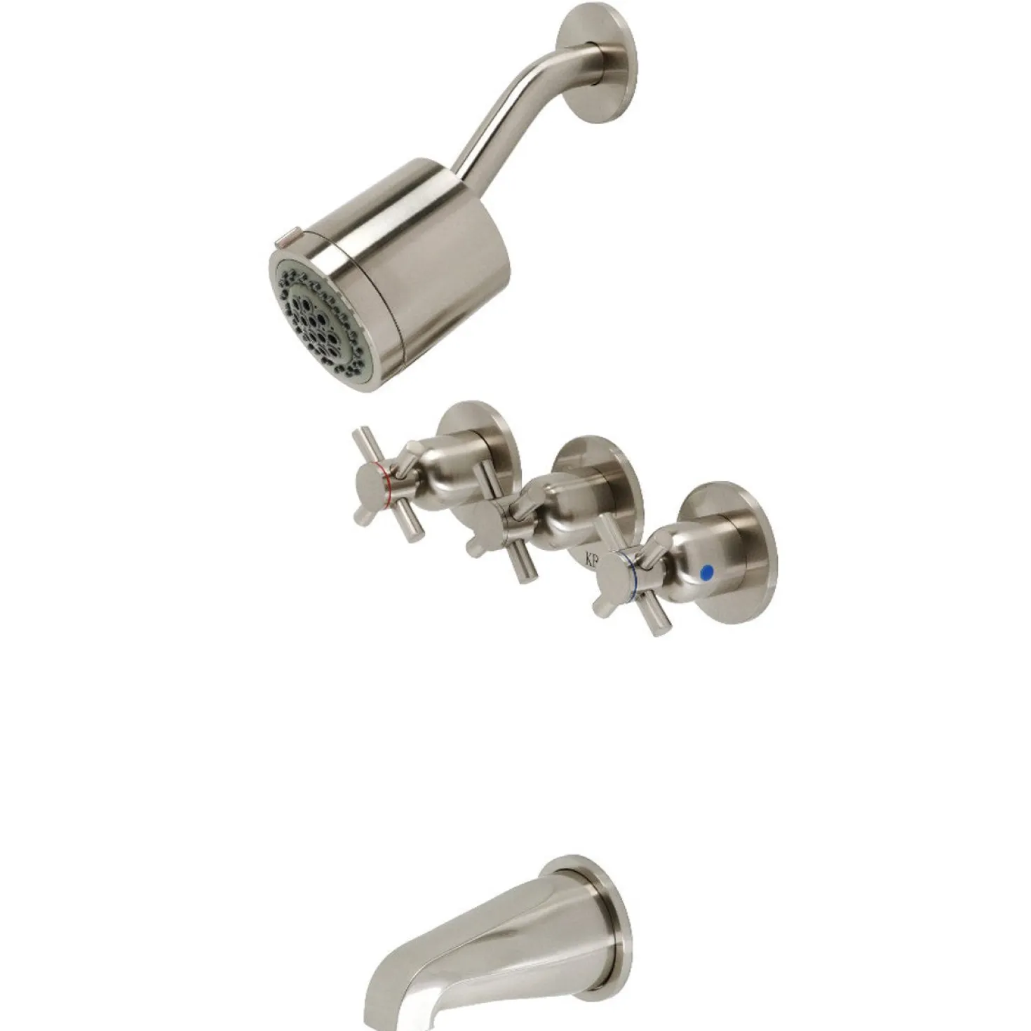 Kingston Brass Concord 7.13" x 10.56" Three-Handle Tub and Shower Faucet